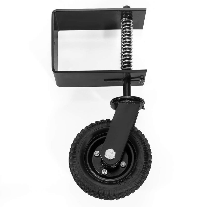 Stark USA Universal 8" Flat-Free Tire Gate Wheel Suspension Spring-Loaded Wood Chainlink Gate Caster Wheel Weight Capacity 200lb (Black) - Image 4
